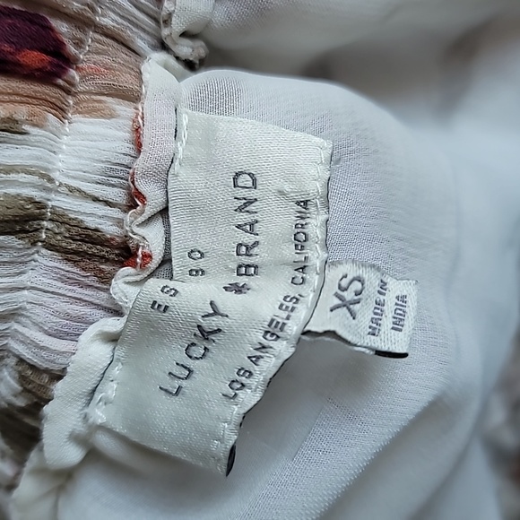 Women's Lucky Brand Floral Off Shoulder Top XS - Picture 7 of 11